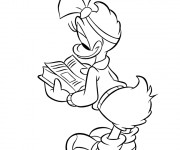 Coloriage Daisy lit un livre
