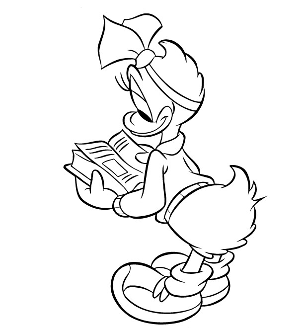 Coloriage et dessins gratuits Daisy lit un livre à imprimer