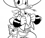Coloriage et dessins gratuit Donald en cowboy à imprimer