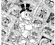 Coloriage Picsou affiche des personnages de Disney