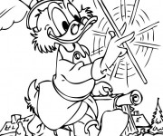 Coloriage et dessins gratuit Picsou joue avec sa canne à imprimer