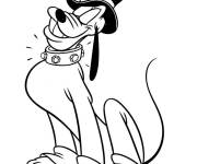 Coloriage Pluto portant le chapeau de Picsou