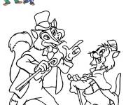 Coloriage Gédéon et grand coquin Pinocchio