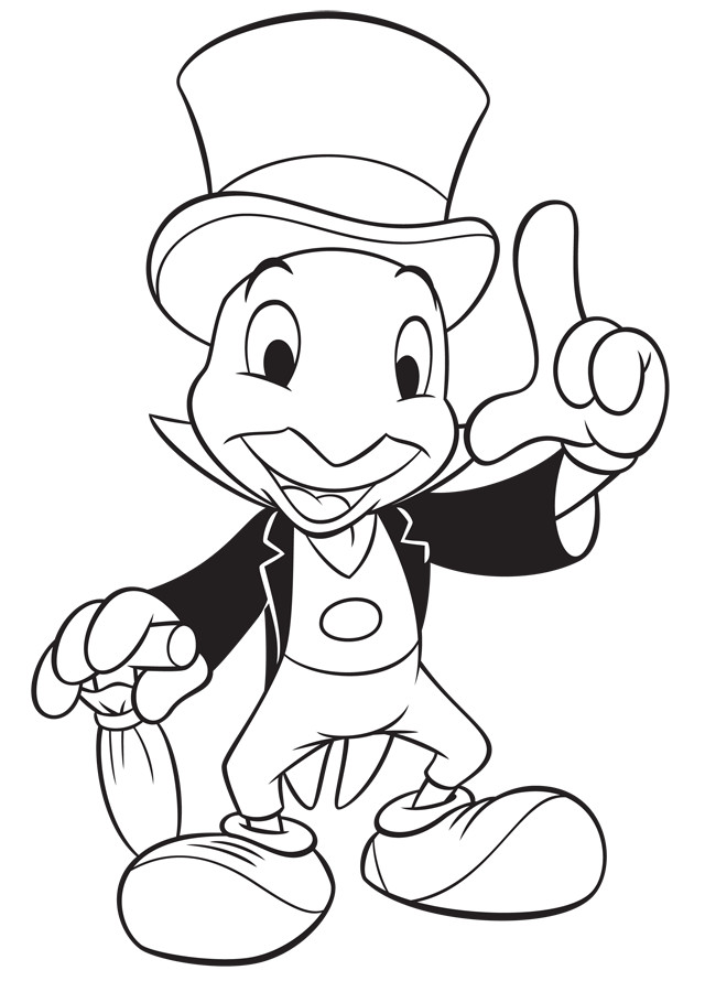 Coloriage et dessins gratuits Jiminy Cricket Pinocchio à imprimer