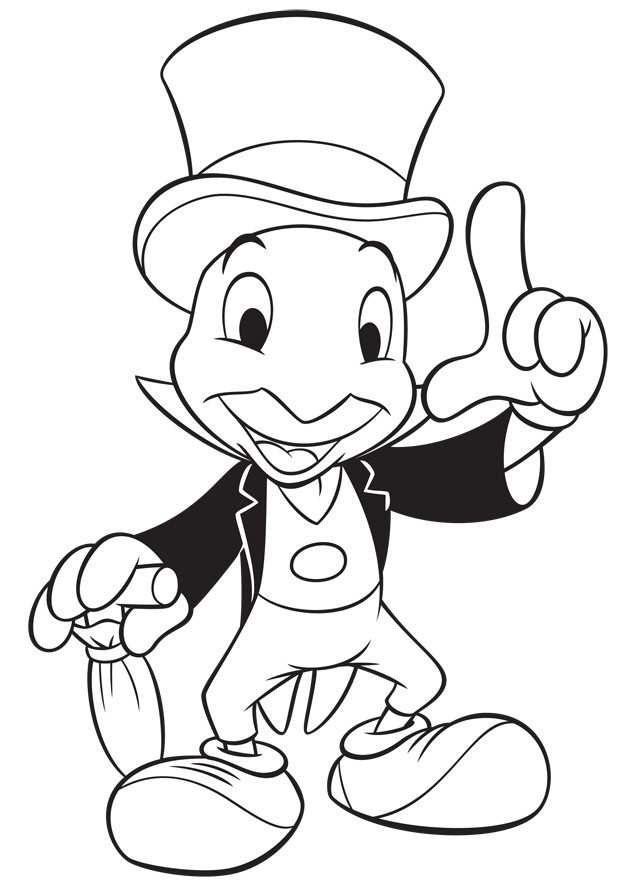 Coloriage Jiminy Cricket Pinocchio dessin gratuit à imprimer jiminy cricket pinocchio 2995