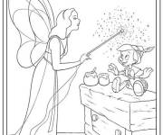 Coloriage La fée bleue et Pinocchio