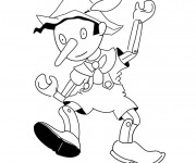 Coloriage et dessins gratuit La marionnette Pinocchio à imprimer
