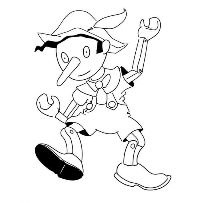 Coloriage et dessins gratuits La marionnette Pinocchio à imprimer