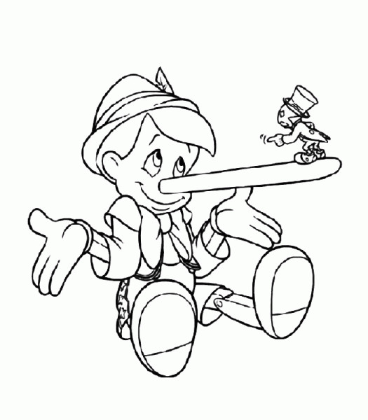 Coloriage et dessins gratuits Le Cricket gronde Pinocchio à imprimer