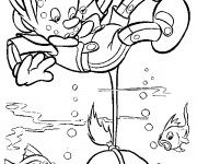 Coloriage Pinocchio dans la mer