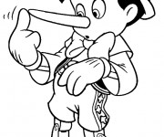 Coloriage Pinocchio entrain de mentir