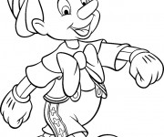 Coloriage Pinocchio est content