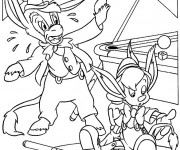 Coloriage Pinocchio est surpris