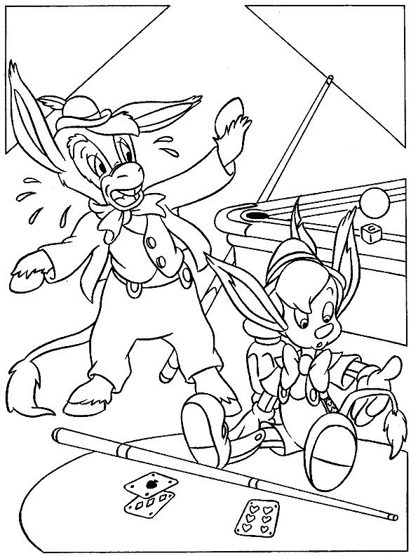 Coloriage et dessins gratuits Pinocchio est surpris à imprimer