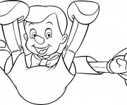 Coloriage Pinocchio est tomb&eacute; par terre
