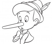Coloriage et dessins gratuit Pinocchio et son long nez à imprimer