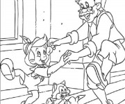 Coloriage Pinocchio joue
