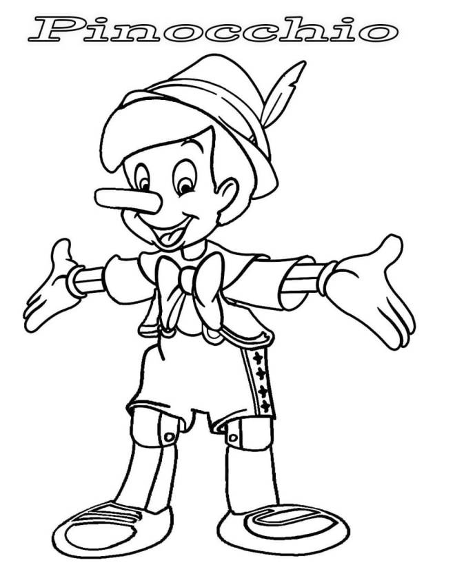 Coloriage et dessins gratuits Pinocchio marionnette en bois à imprimer
