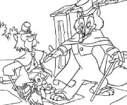 Coloriage Pinocchio rencontre le grand Coquin
