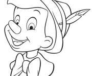Coloriage Pinocchio sourit