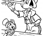 Coloriage Pinocchio touche son nez