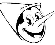 Coloriage T&ecirc;te de Pinocchio
