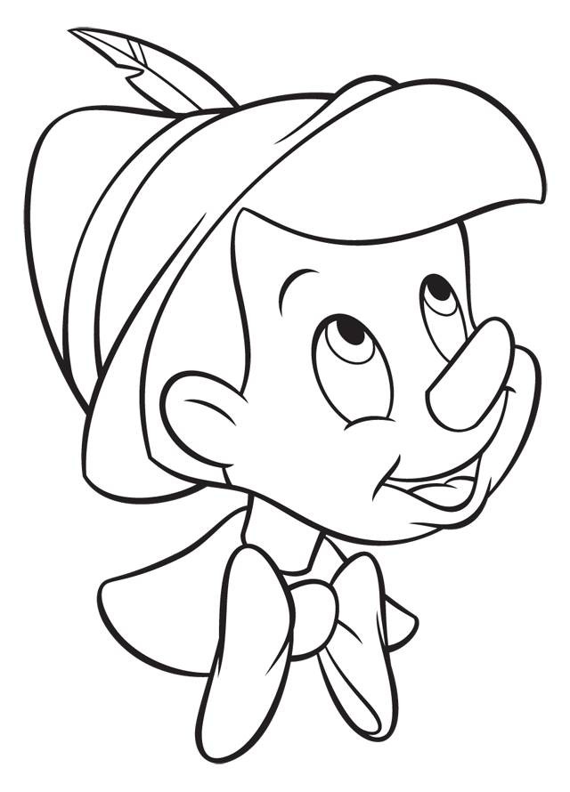 Coloriage visage simple  Pinocchio dessin  gratuit  imprimer