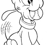 Coloriage Pluto attrapa le ballon de tennis