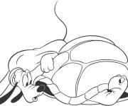 Coloriage Pluto avec une tortue 