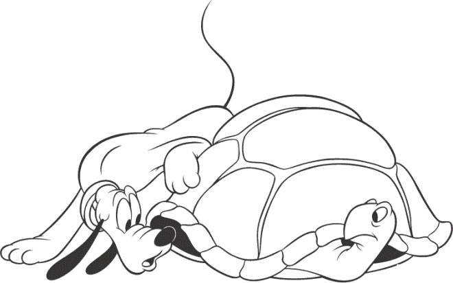 Coloriage et dessins gratuits Pluto avec une tortue  à imprimer