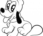 Coloriage et dessins gratuit Pluto bébé disney à imprimer