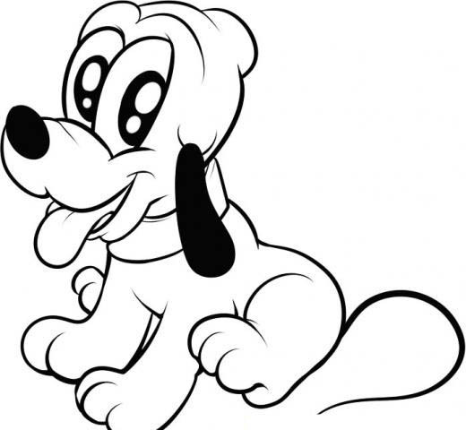 Coloriage Pluto Bébé Disney Dessin Gratuit à Imprimer