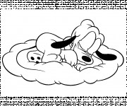 Coloriage Pluto bébé endormie