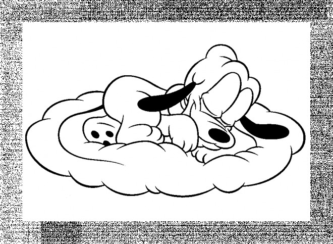 Coloriage et dessins gratuits Pluto bébé endormie à imprimer