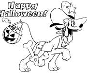 Coloriage Pluto de Disney fête le Halloween