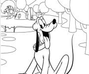 Coloriage Pluto Disney rigolo