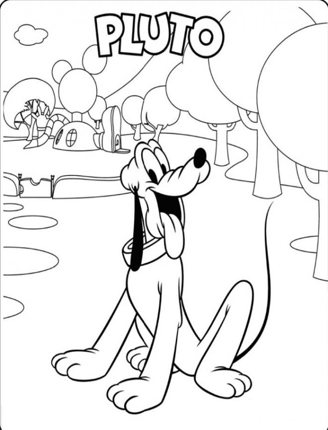 Coloriage et dessins gratuits Pluto Disney rigolo à imprimer