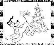 Coloriage Pluto en No&euml;l