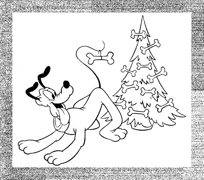 Coloriage et dessins gratuits Pluto en Noël à imprimer
