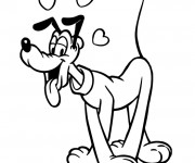 Coloriage Pluto est amoureux