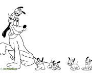 Coloriage Pluto et les chiots de Disney