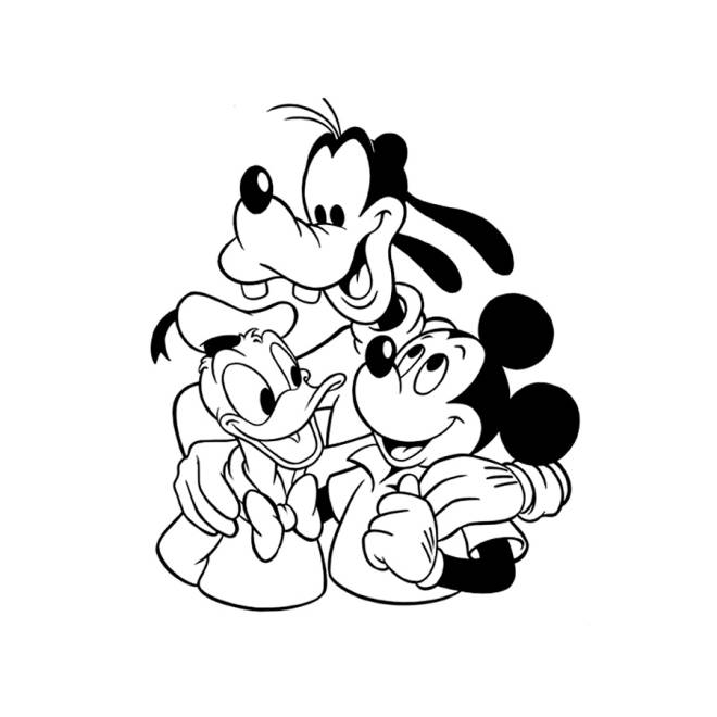 Coloriage et dessins gratuits Pluto et ses amis Donald Duck Mickey Mouse à imprimer
