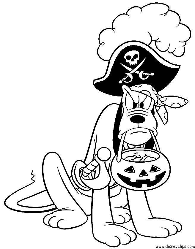 Coloriage et dessins gratuits Pluto Pirate Halloween à imprimer