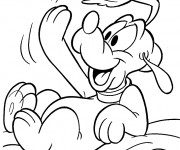 Coloriage Pluto salut