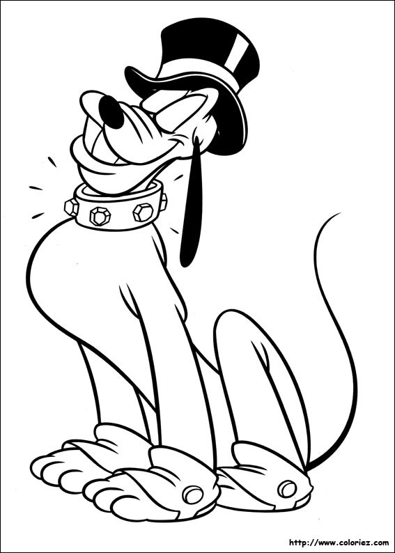 Coloriage et dessins gratuits Pluto un gentil chien à imprimer