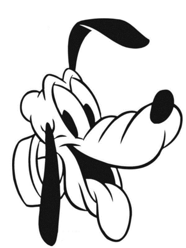 Coloriage et dessins gratuits tête de Pluto Disney à imprimer