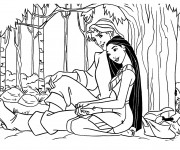 Coloriage Les amoureux Pocahantas et John