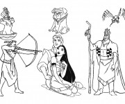 Coloriage Personnages de Pocahantas