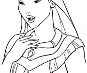 Coloriage et dessins gratuit Pocahontas chante à imprimer