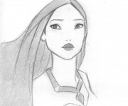 Coloriage Pocahontas simple